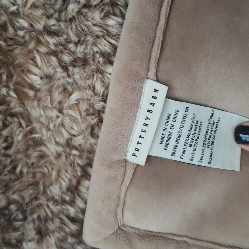 Pottery Barn faux fur ombre throw